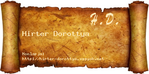 Hirter Dorottya névjegykártya